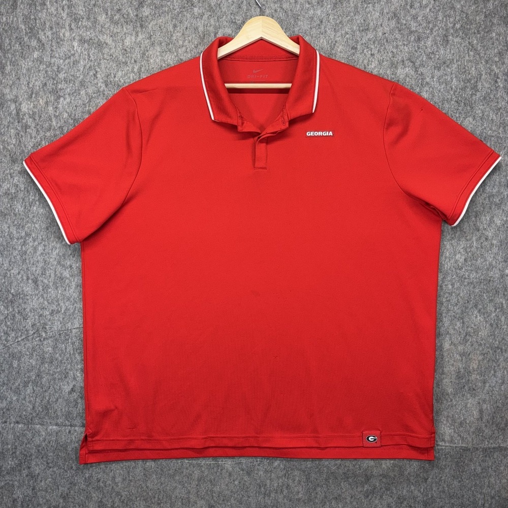 UGA Nike Men's XXXL University of Georgia Bulldogs Red DRI-FIT Polo‎ Shirt Golf